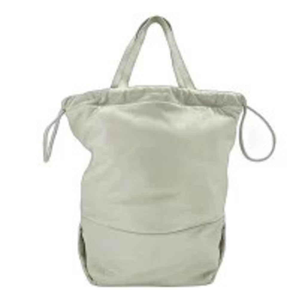 Saint Laurent Yves Drawstring Tote Bag Leather White